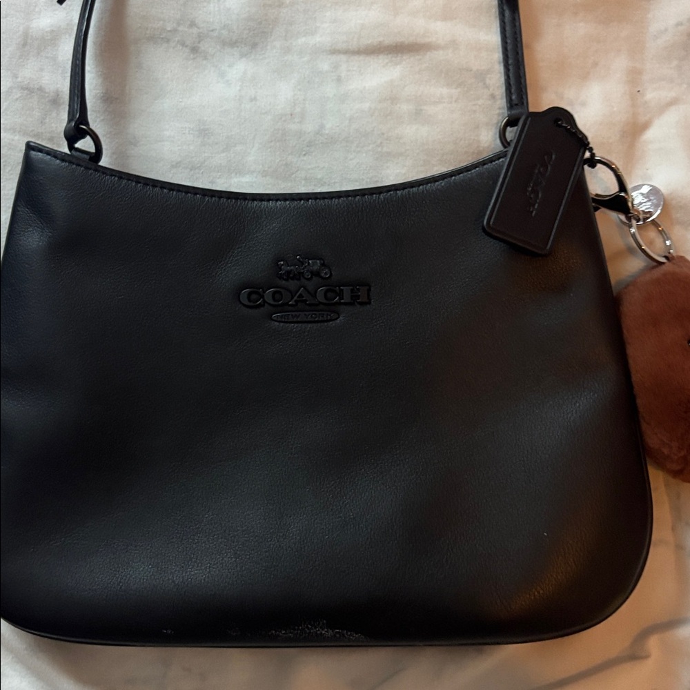 Coach Black Leather Coach bag with Jellycat Charm - Picture 2 of 4